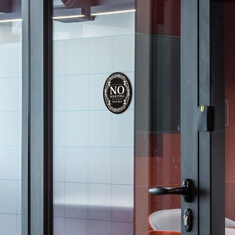 FTONENI No Soliciting Sign for House or Office, No Solicitors Sign for Front Door or Wall Decor, No Soliciting Signs for Indoor/Outdoor Home or Business Use, 4 "" x 5 "" (with Strong Adhesive Tape) - PMB005 - Image 5